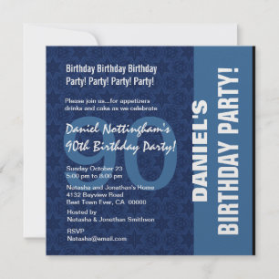 Invitation 90e anniversaire Motif moderne dans les teintes de