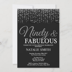 Invitation 90e anniversaire Ninety et Fabulous Silver Parties