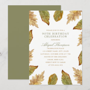 Invitation 90e anniversaire Rustic Fall quitte Country Party