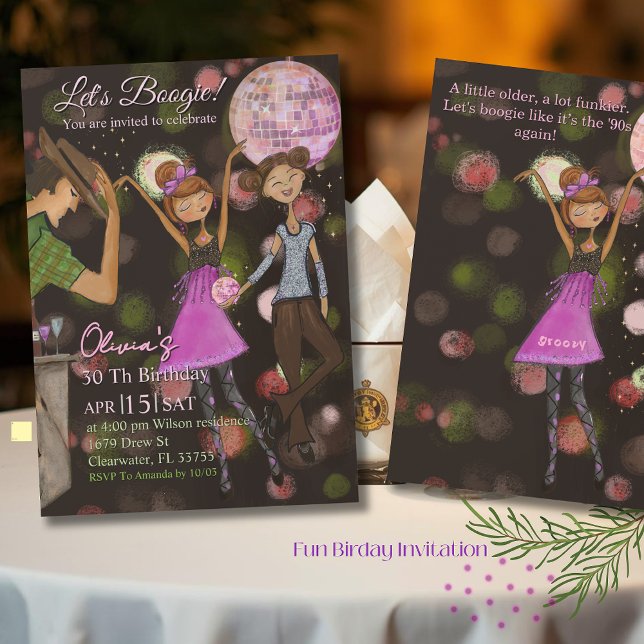 Invitation 90s Retro Disco 30th Birthday | Stay Groovy (90s Retro Disco 30th Birthday  Stay Groovy Invitation)