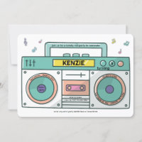 90's Totally Rad Boombox Music Thème Anniversaire