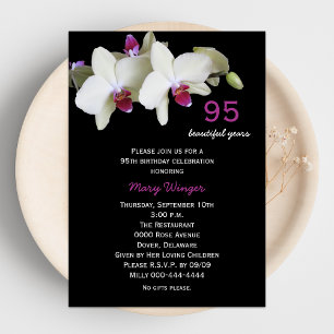 Invitation 95e anniversaire de fête Orchidées