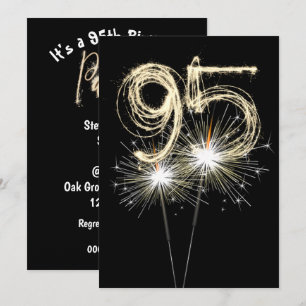 Invitation 95e anniversaire fête Sparkler