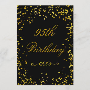 Invitation 95e anniversaire Glamour Gold Confetti
