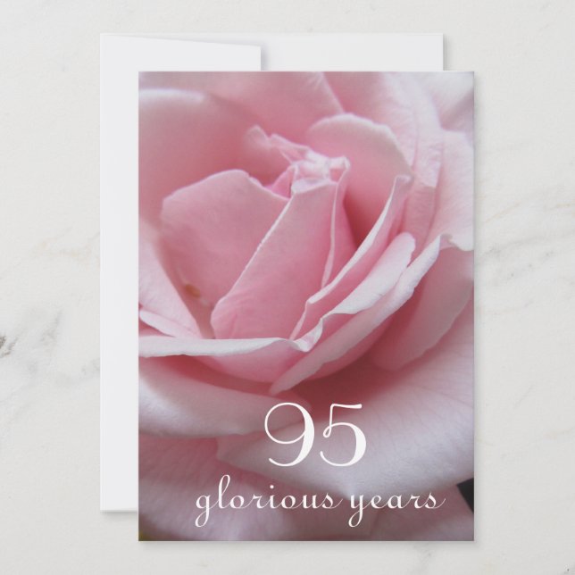 Invitation 95e anniversaire !-Jolie rose rose (Devant)