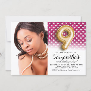 Invitation 9e anniversaire Polkadot Portrait