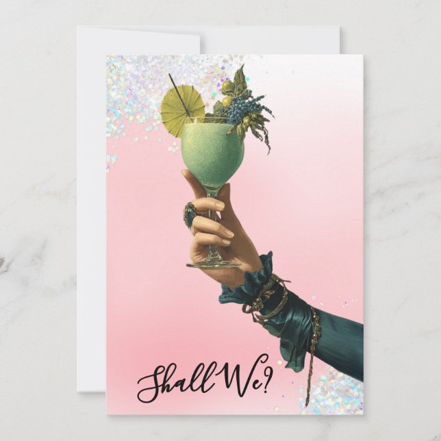 Invitation *~* A101 Cocktail 2 PHOTO Ornate BACHELORETTE I (Devant)