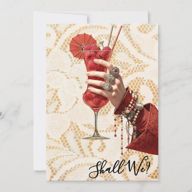 Invitation *~*  A101  Cocktail Orné PHOTO 4 EVJF (Devant)