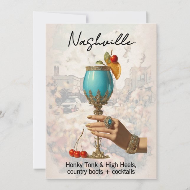 Invitation *~* A101 Cocktail PHOTO Nashville 10 BACHELORETTE (Devant)