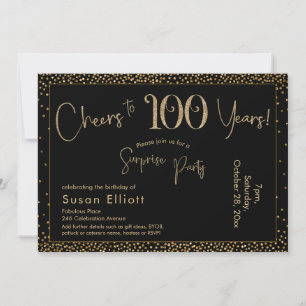 Invitation À 100 ans, félicitations Anniversaire surprise Noi