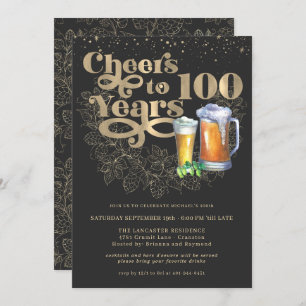 Invitation À 100 ans  Fête d'anniversaire de l'étape