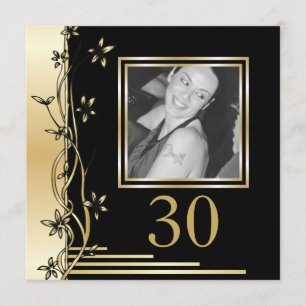 Invitation à 30e anniversaire de floraison noire e