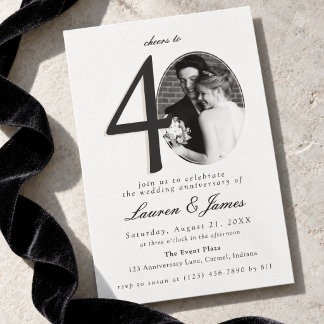 Invitation À 40 Ans de Mariage Photo 40e Anniversaire de Mari