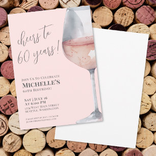 Invitation À 60 Ans Anniversaire Rose Pâle
