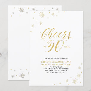 Invitation À 90 ans, félicitations   Fête d'anniversaire 90 a
