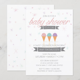 Invitation à Baby shower de crème glacée - C'est u