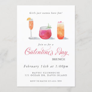 Invitation à boire de l'aquarelle de Galentine