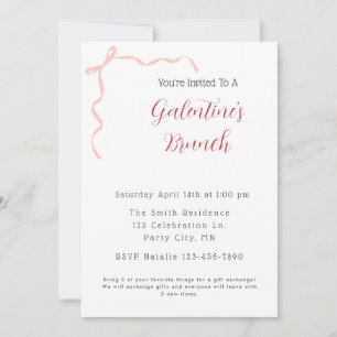 Invitation à Brunch de Pink Bow Galentine
