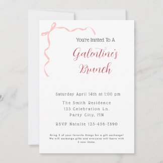 Invitation à Brunch de Pink Bow Galentine