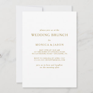 Invitation à Brunch Mariage minimaliste d'or class