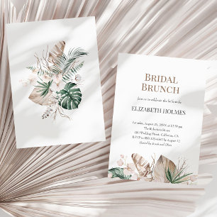 Invitation à Brunch nuptial de Monstera d'orchidée
