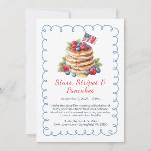 Invitation à Brunch Pancake Day - Patriotique