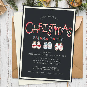 Invitation à chaussons de la fête du pyjama de Noë