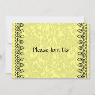 Invitation à Damas jaune citron