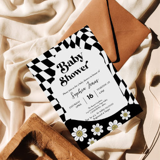 Invitation À damiers noire | EN VICHY | LES ANNÉES 70 BABY SH