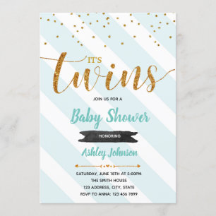 Invitation à deux baby showers à thème Mint
