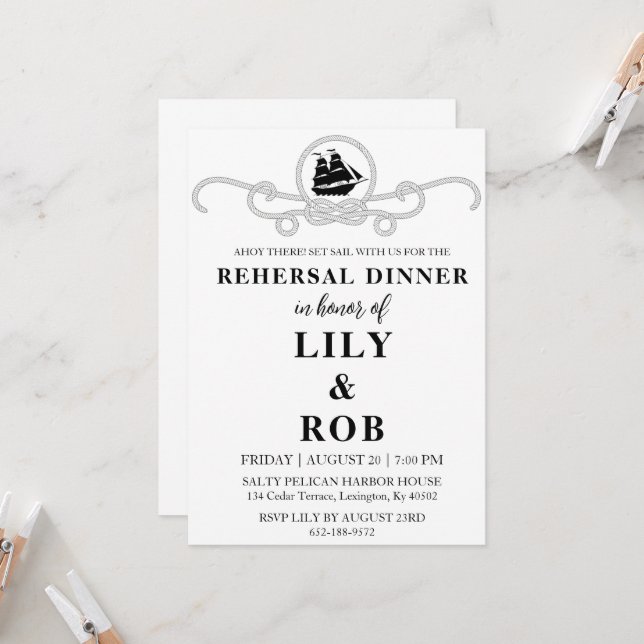 invitation à dîner de répétition nautique (Devant/Arrière en situation)