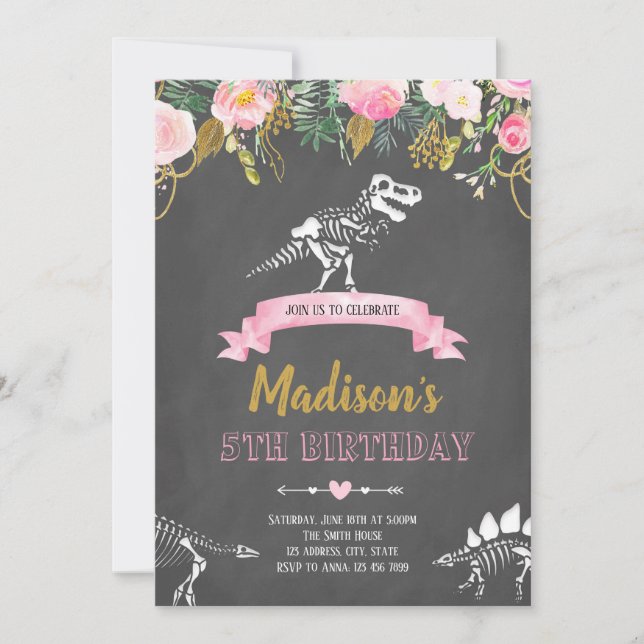 Invitation à dinosaures (Devant)