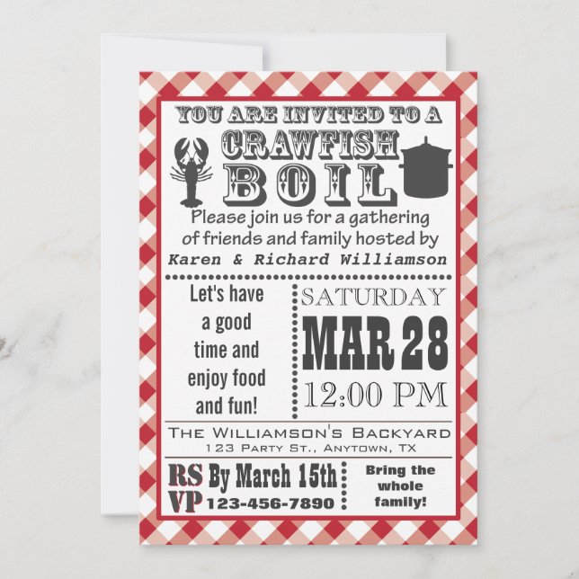 Invitation à ébullition de l'écrevisse (Devant)