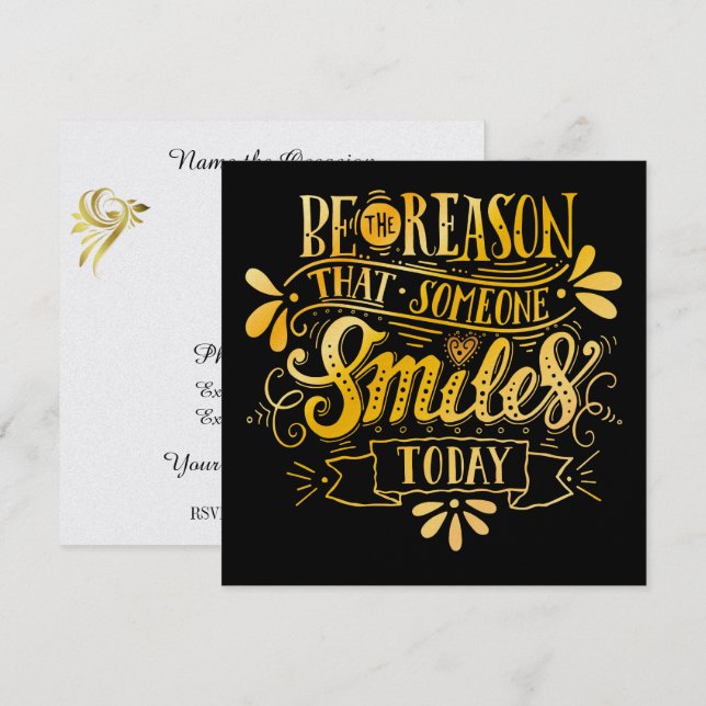 Invitation à envoyer un sourire à quelqu'un (Devant / Derrière)