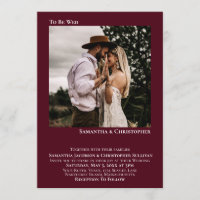 À être mûr Moderne Minimal Burgundy Mariage photo
