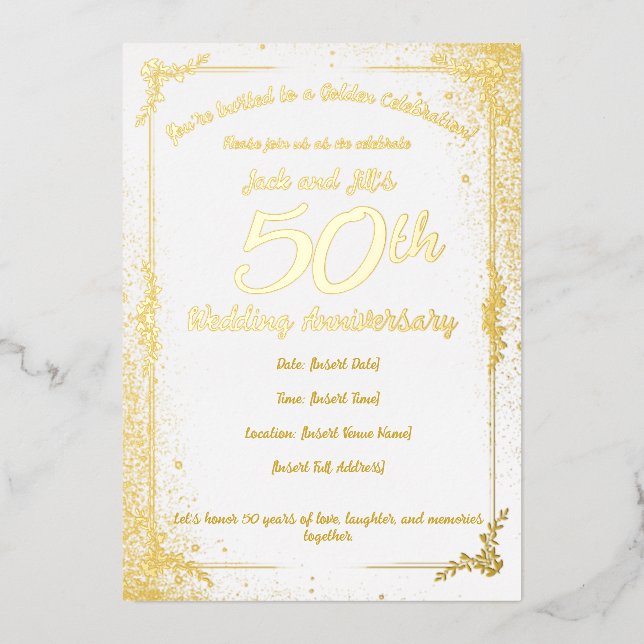 Invitation à foil 50e anniversaire (Recto)