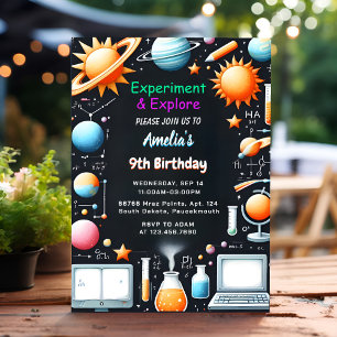 Invitation À Fun Lab Kids Geek Nerd Mad Science 9e anniversai