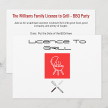 Invitation à griller Licence to Grill Humour BBQ A