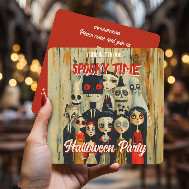 Invitation à Halloween Vintage temps éffrayant (Créateur téléchargé)
