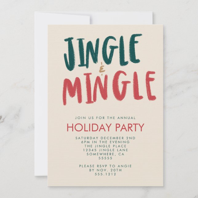 INVITATION À JINGLE ET MINGLE (Devant)