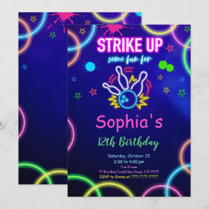 Invitation à jouer au bowling STRIKE UP