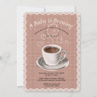 Invitation à la Baby Shower A Baby is Brewing Coff