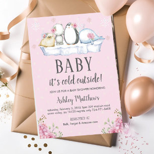 Invitation à la Baby Shower Animaux Arctiques d'Hi