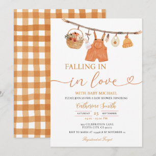 Invitation à la baby shower automnale pour garçon 