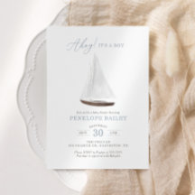 Invitation à la baby shower avec aquarelle nautiqu