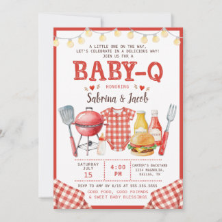 Invitation à la Baby Shower BBQ Barbecue Baby-Q