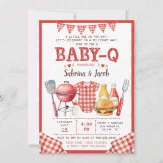 Invitation à la Baby Shower BBQ Barbecue Baby-Q