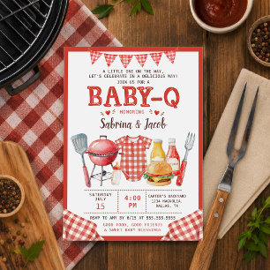 Invitation à la Baby Shower BBQ Barbecue Baby-Q