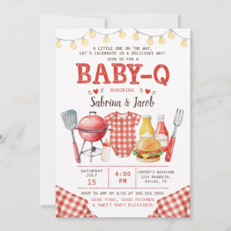 Invitation à la Baby Shower BBQ Barbecue Baby-Q