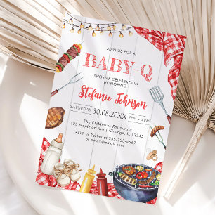 Invitation à la baby shower BBQ Children's BABY-Q
